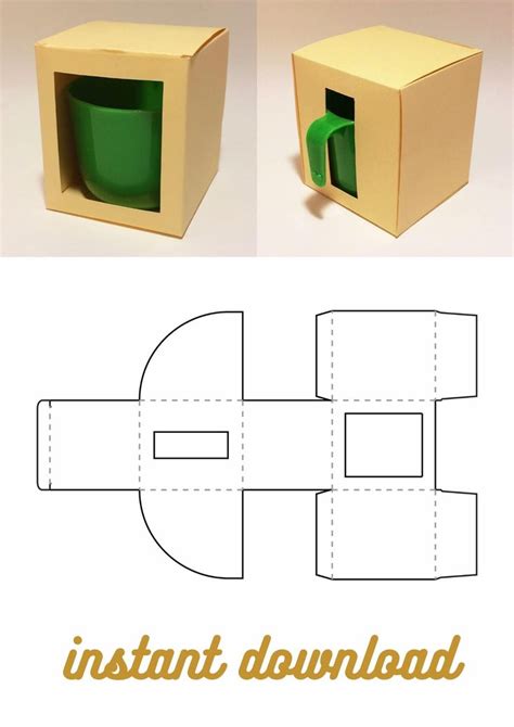 Mug Box Template Cup Box Mug T Box Cup T Box Coffee A0e