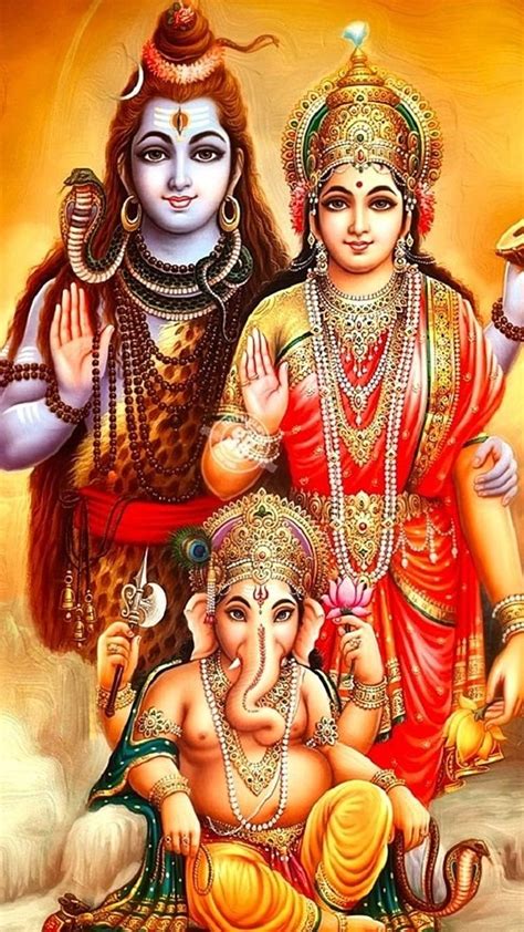 Shiv Parvati Ji Ke Familia Famliy Se Or Dios Ganesh Fondo De