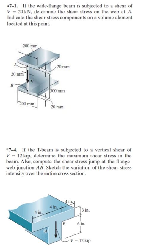 Solved If The Wide Flange Beam Is Subjected To A Shear Chegg