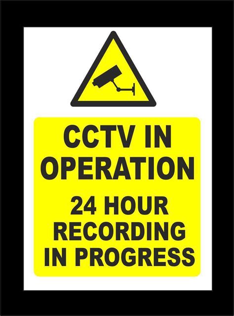 Cctv In Operation 24 Hour Recording In Progress Sign Or Sticker