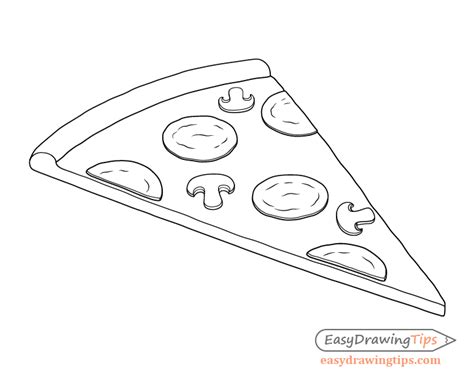 How To Draw A Pizza Slice In Steps Easydrawingtips