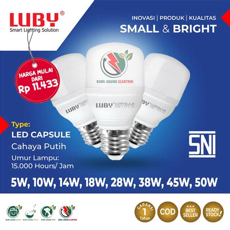 Jual Lampu LED LUBY Capsule Cahaya Putih 5w 10w 14w 18w 28w 38w 45w 50w