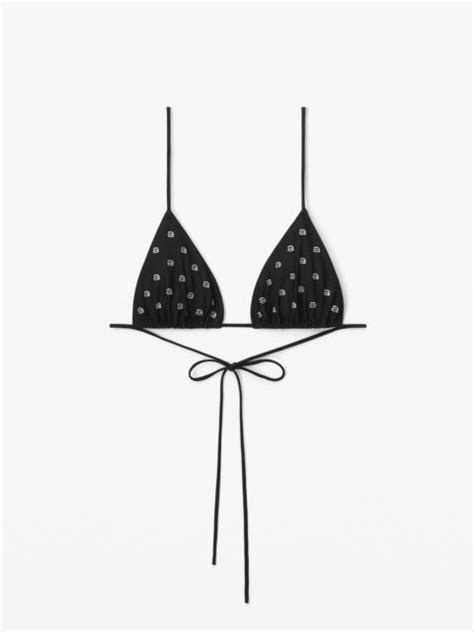 Alexander Wang HOTFIX STRING BIKINI TOP IN CONTOUR SWIM REVERSIBLE