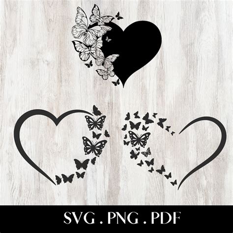 Schmetterling Herz Svg Herz Svg Bundle Schmetterlinge Etsy De