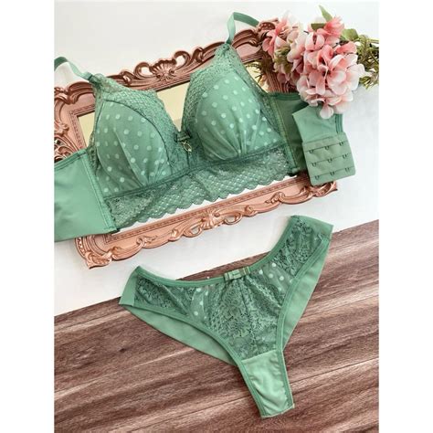 Conjunto Lingerie Sexy Suti Bojo Calcinha Fio Duplo Poliamida Lingerie Sexy Lingerie
