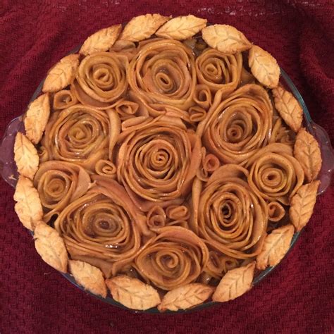 Made My First Pie Today An Apple Rose Pie With Banana Custard And Dulce De Leche Imgur