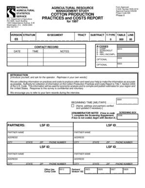 Fillable Online Ers Usda W 1997 Cotton Phase2 Questionnaire Q COP CPP