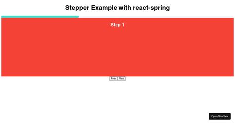 Stepper Example With React Spring Codesandbox