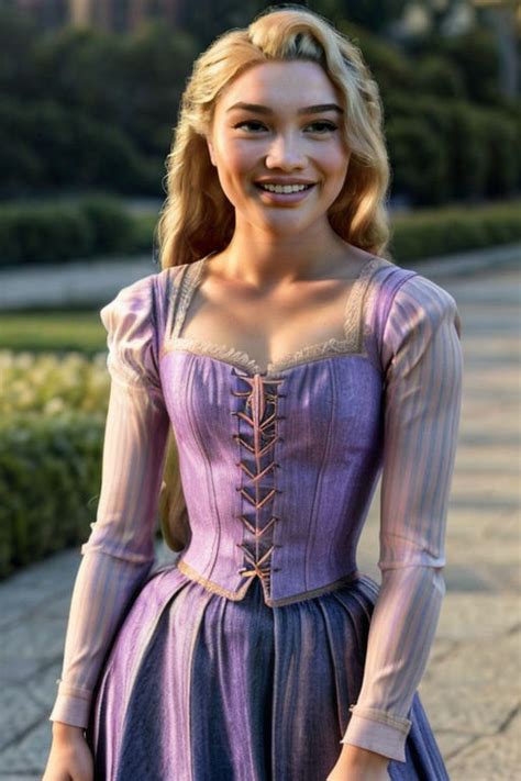 Florence Pugh as Rapunzel by aicelebart on DeviantArt