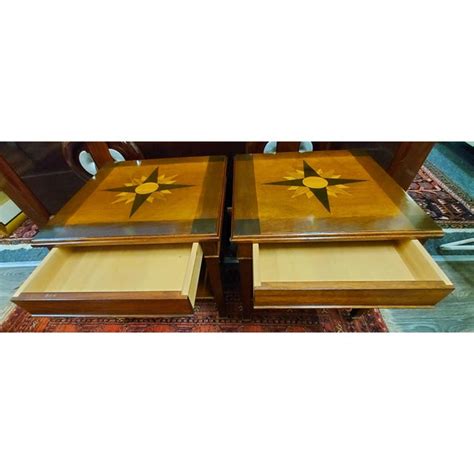 1980s Signed Joseph Joe Beam Marquetry Side Tables A Pair Chairish