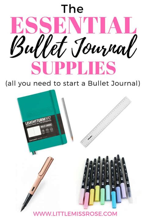 Essential Bullet Journal Supplies | Little Miss Rose