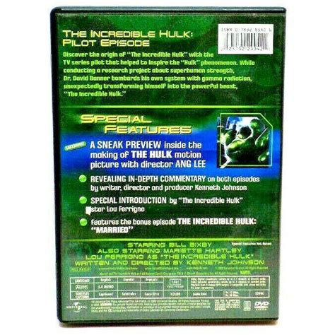 The Incredible Hulk Original Television Premiere Dvd 2003 L21 On