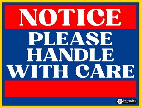 8 Printable Handle With Care Sign Handle Signs Care