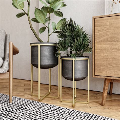 Aspire Home Accents Rizzy Mid Century Planters Set Of 2