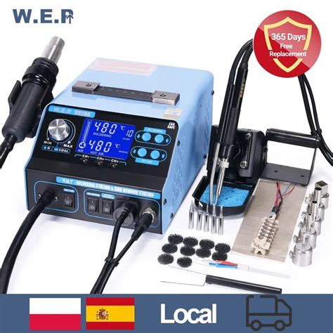 WEP DA Soldering Station Soldering Iron Pump Hot Air Blower Station With Fume Extraction