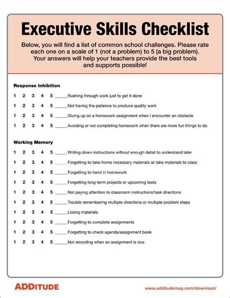 Executive Functioning And Worksheets