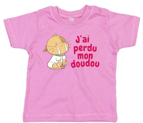 T shirt bébé Poupi triste J ai perdu mon doudou Poupishirt