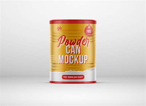 Metallic Powder Tin Can Mockup Free Psd Templates