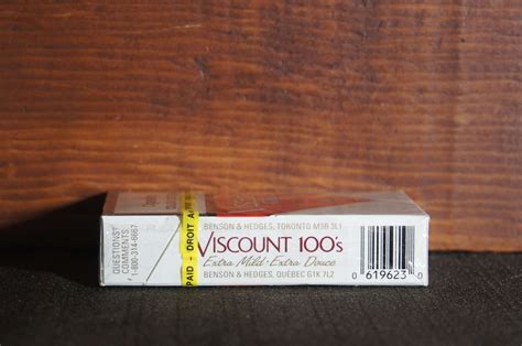 Viscount 100’s Cigarette Extra Mild Hard Pack by Benson & Hedges Quebec