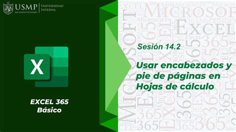 Excel 365 Sesión 14 2 Usar encabezados y pie de páginas en Hojas de