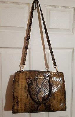 Michael Kors Snake Skin Embossed Leather Shoulder Hand Bag EBay