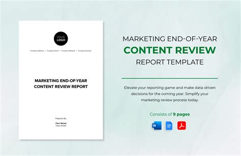 Marketing End Of Year Content Review Report Template In Word Pdf