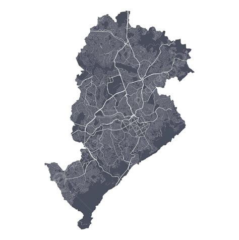 Cartaz Da Paisagem Urbana De Belo Horizonte Com Mapa De Ruas Detalhado Em Formato Vetorial Vetor