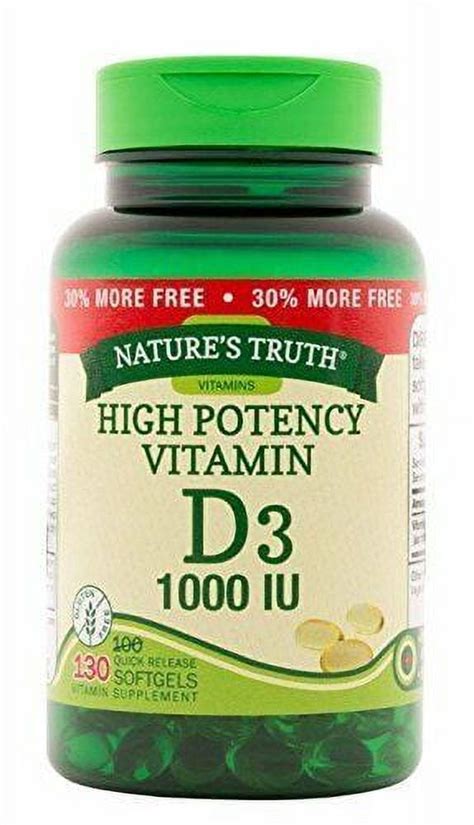 Natures Truth High Potency Vitamin D Iu Softgels Walmart