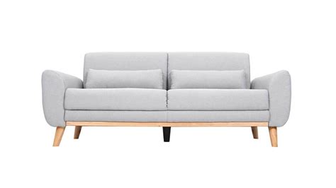 Canap Scandinave Places En Tissu Gris Clair Et Bois Clair Ektor