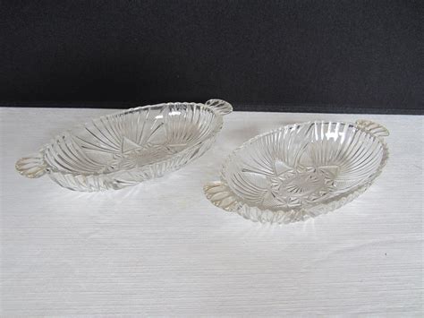 Vintage Depression Glass Banana Split Sundae Relish Dishes Etsy