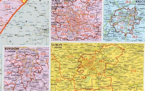 Polska Kodowa Mapa Cienna Z Kodami Pocztowymi Ex