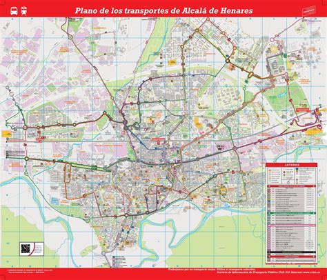 Plano de las líneas de autobuses urbanos de Alcalá de Henares Art Map