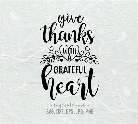 Give Thanks With A Grateful Heart Svg File Silhouette Cut File Etsy