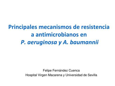 Ppt Principales Mecanismos De Resistencia A Antimicrobianos En P