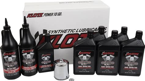 Klotz Premium Synthetic Oil Change Kit 1998 2022 Harley Touring Softail