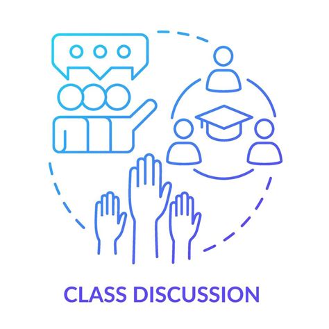 Class Discussion Blue Gradient Concept Icon Group Meetings In Class Learning Environment