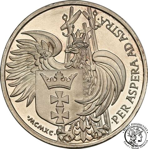 Polska Lech Wałęsa medal 1 oz Ag st L archiwum niemczyk pl