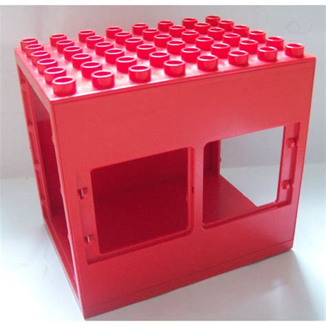 LEGO Red Duplo Building Block 6 X 8 X 6 With Drive Through And Two