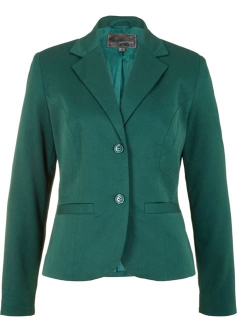 Figurbetonter Blazer Mit Paspeltaschen Und Kn Pfen Gr N Damen