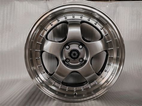 17 Inch Off Road Car Wheels 4x100 Five Spokes Silver Machine Surface ...