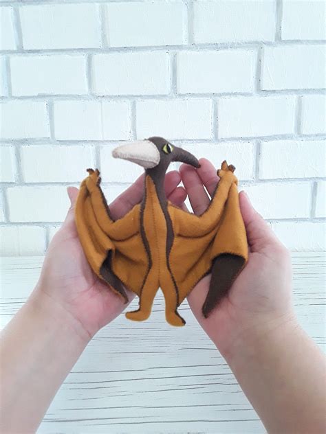 Cute Dinosaur Plush Pterodactyl Toy Felt Dinosaur Dino Stuffed Etsy