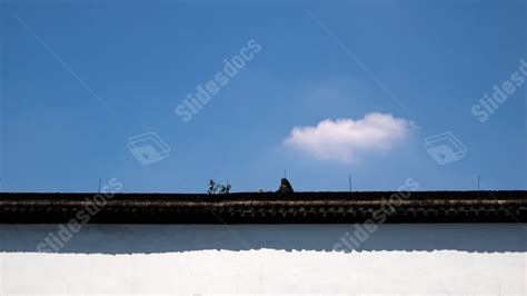 Fondo Cartel Azul Blanco Cielo Y Nubes Viento Simple Para Power Point Y