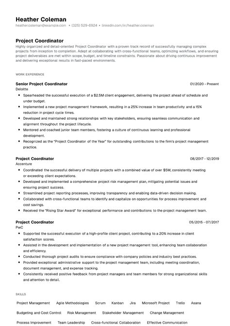 6 Project Coordinator Resume Examples And Writing Guide