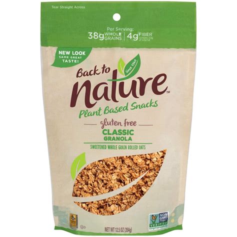 Back To Nature Classic Granola Cereal Gluten Free Non Gmo Plant Based Snacks