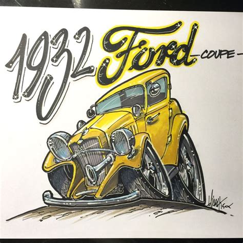 How to Draw a Hot ROD (1932 Ford Coupe) - TIME LAPSE | Hot rods, 1932 ...