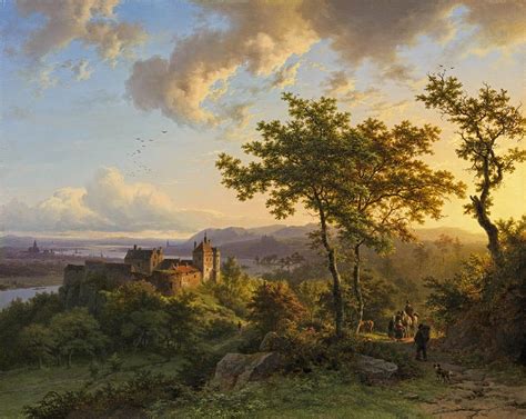 Barend Cornelis Koekkoek Summer Wooded Landscape With A Castle