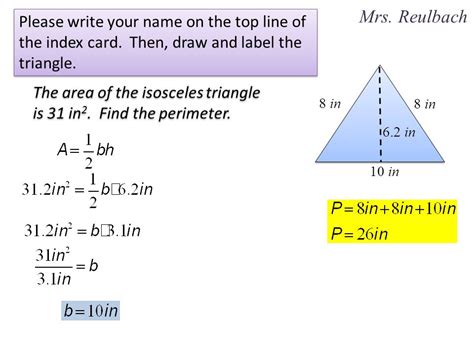 Perimeter Of Isosceles Triangle