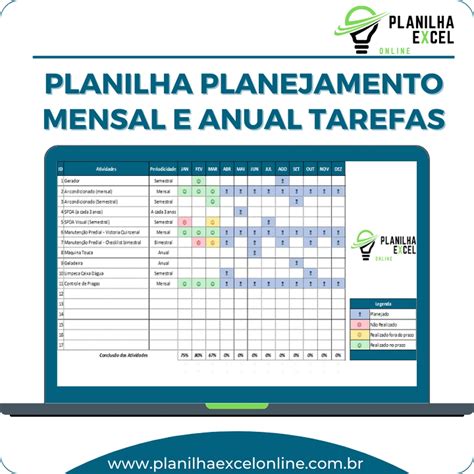 Planilha Planejamento Anual E Mensal De Tarefas