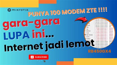 KETEMU PENYEBAB KONEKSI INTERNET BERANTAKAN DI MIKROTIK RB450GX4 INI