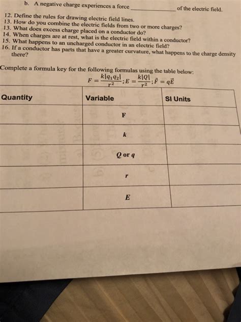 solved   negative charge experiences  force   cheggcom